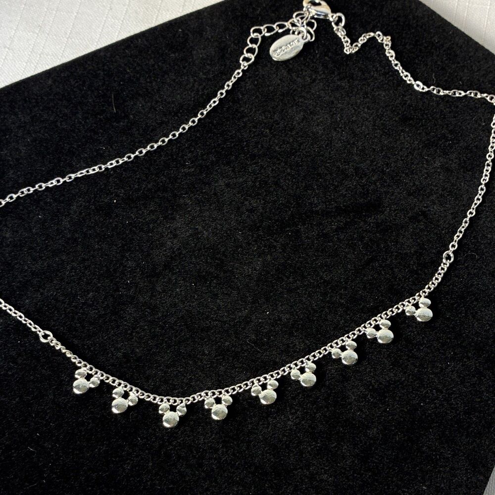Disney Branded Silvertone Mickey Necklace 16 Inches